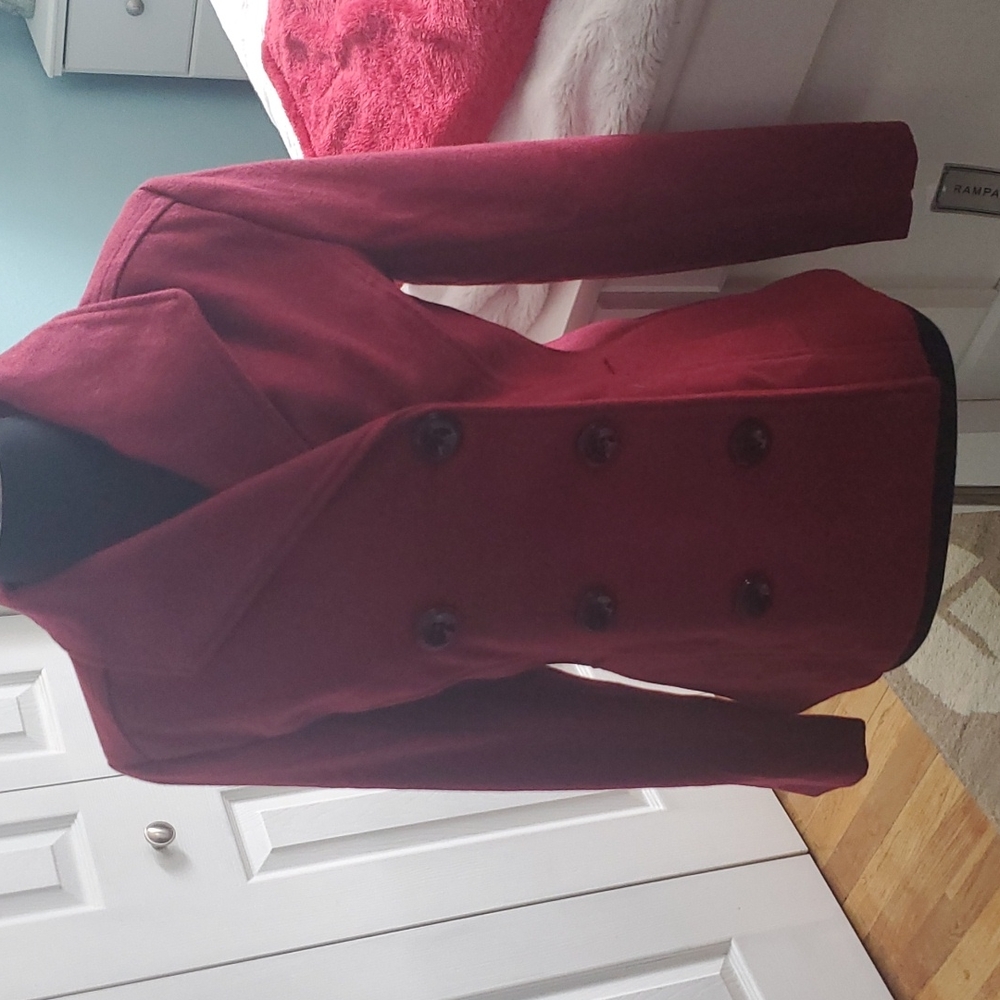 Bergundy pea coat